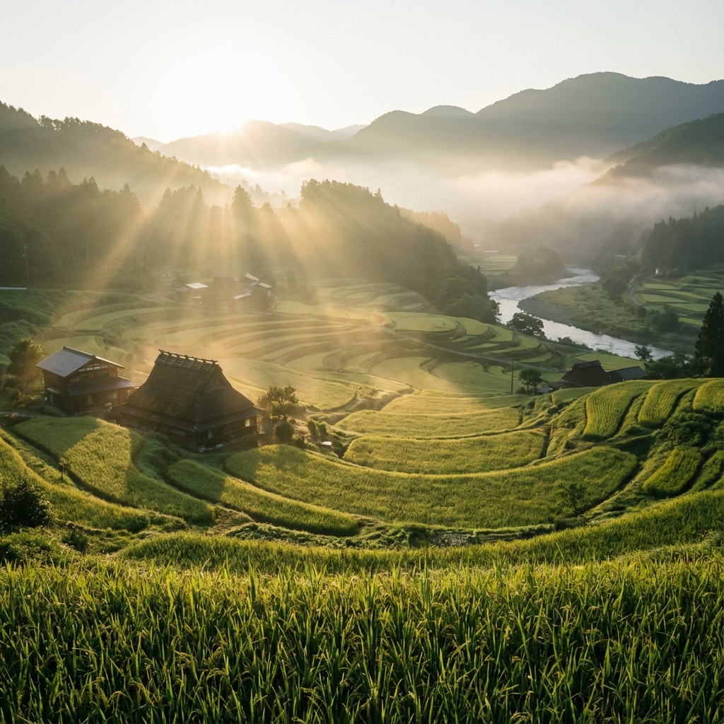 宮崎県の田んぼ風景